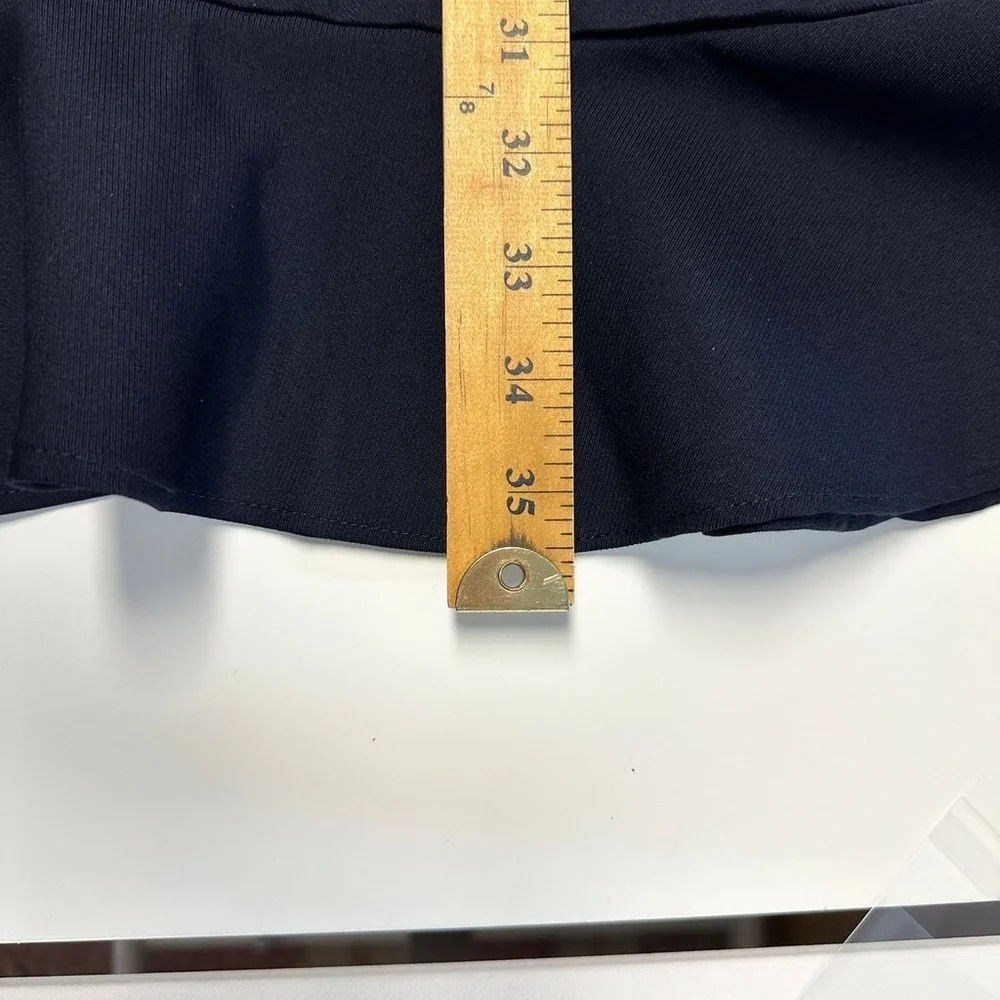 LOFT Navy Blue‎ Sleeveless Flounce Hem Button Front Pocket Shift Dress 12P